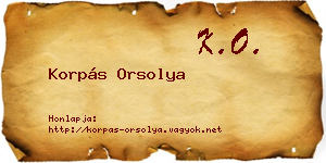 Korpás Orsolya névjegykártya