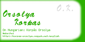 orsolya korpas business card